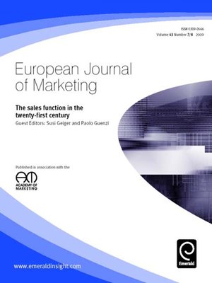 cover image of European Journal of Marketing, Volume 43, Issue 7 & 8